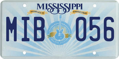 MS license plate MIB056