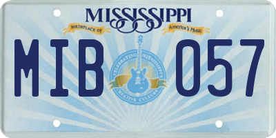 MS license plate MIB057