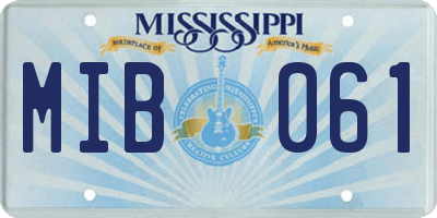 MS license plate MIB061