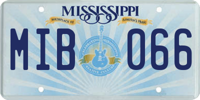 MS license plate MIB066