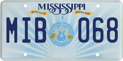 MS license plate MIB068