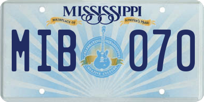 MS license plate MIB070