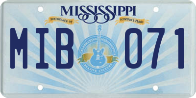 MS license plate MIB071