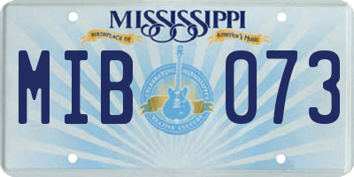 MS license plate MIB073