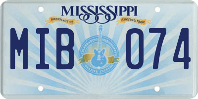 MS license plate MIB074