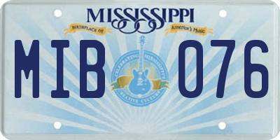 MS license plate MIB076