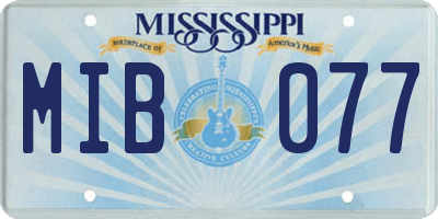 MS license plate MIB077