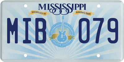 MS license plate MIB079