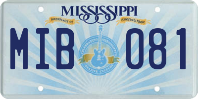 MS license plate MIB081