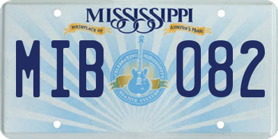 MS license plate MIB082