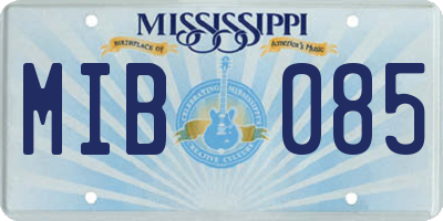 MS license plate MIB085