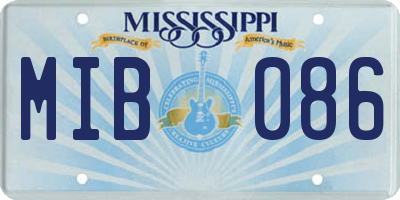 MS license plate MIB086