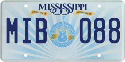 MS license plate MIB088