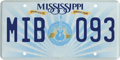 MS license plate MIB093