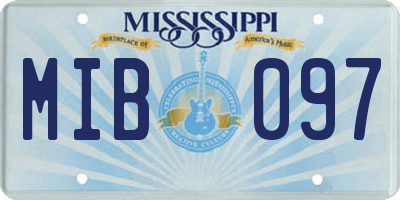 MS license plate MIB097