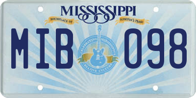 MS license plate MIB098