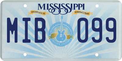 MS license plate MIB099