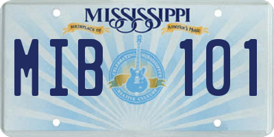 MS license plate MIB101