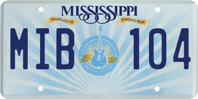 MS license plate MIB104