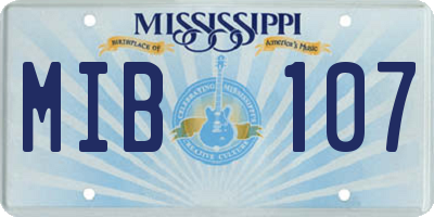 MS license plate MIB107
