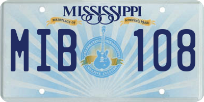 MS license plate MIB108