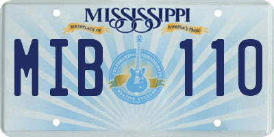 MS license plate MIB110