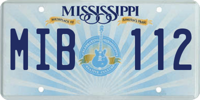 MS license plate MIB112
