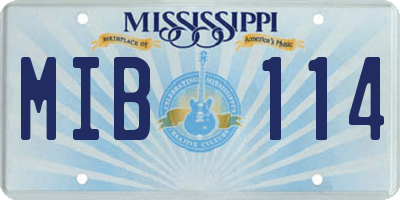 MS license plate MIB114