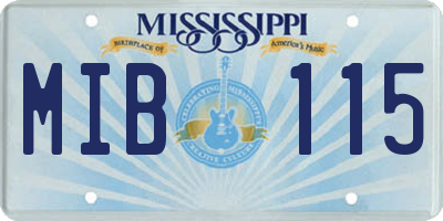 MS license plate MIB115