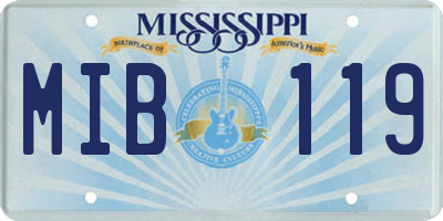 MS license plate MIB119
