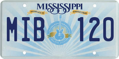 MS license plate MIB120