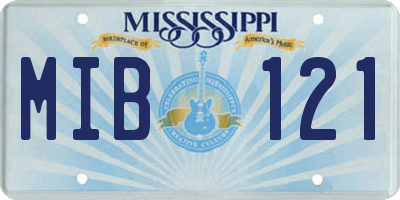 MS license plate MIB121