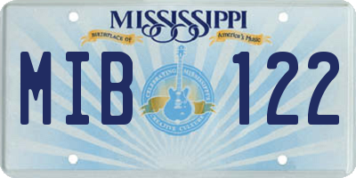 MS license plate MIB122