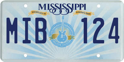 MS license plate MIB124