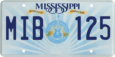 MS license plate MIB125