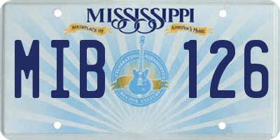 MS license plate MIB126