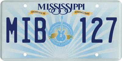 MS license plate MIB127