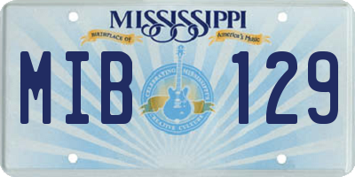 MS license plate MIB129
