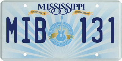 MS license plate MIB131