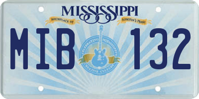 MS license plate MIB132