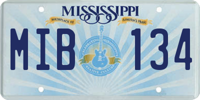 MS license plate MIB134