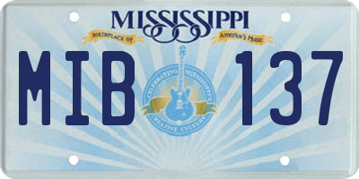 MS license plate MIB137