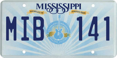 MS license plate MIB141