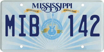 MS license plate MIB142