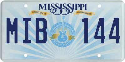 MS license plate MIB144