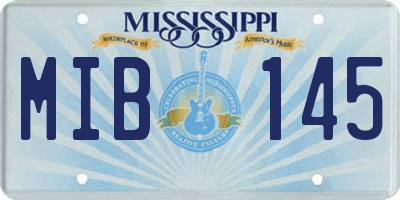 MS license plate MIB145