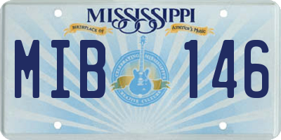 MS license plate MIB146