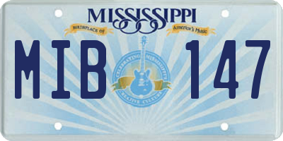 MS license plate MIB147