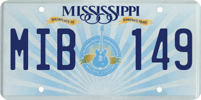 MS license plate MIB149