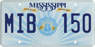 MS license plate MIB150
